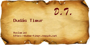 Dudás Timur névjegykártya